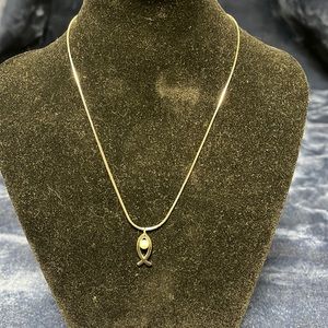 Icthus Fish Pearl Necklace